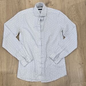 Men's RW&CO. Slim Fit Light Blue Patterned Dress Shirt